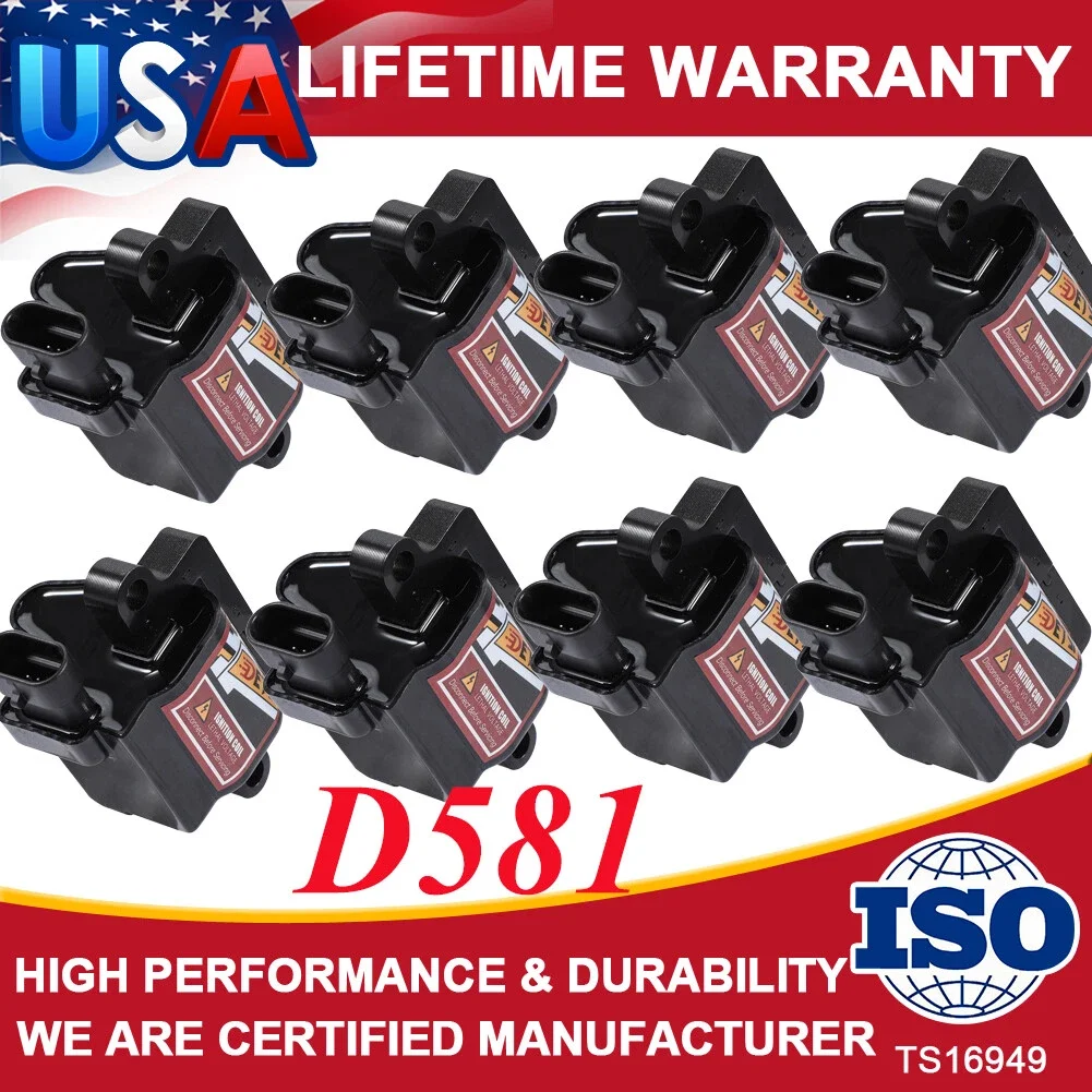 

D581 High Performance Ignition Coil Pack Square For Chevy GMC 4.8/5.3L 6.0L 8.1L