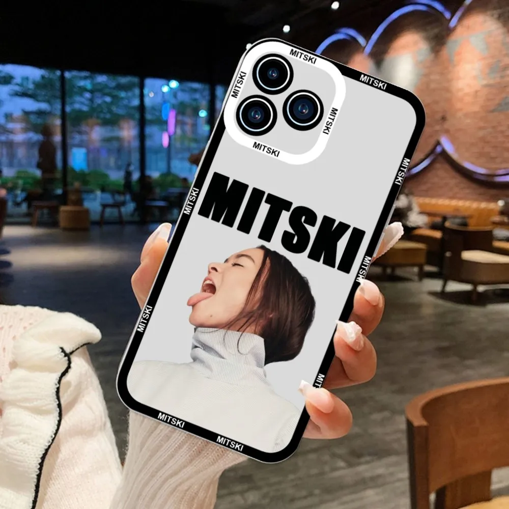 Funda de teléfono Singer Mitski para iPhone 11 12 Mini 13 14 15Pro Max carcasa transparente