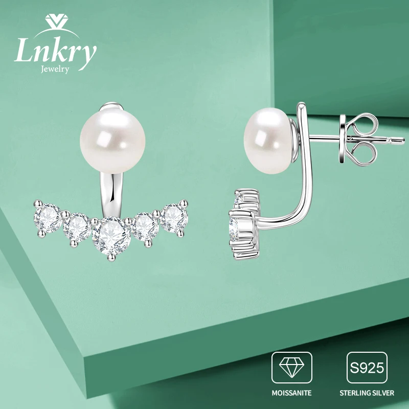 

Lnkry Pendientes Plata Серьги из стерлингового серебра 925 пробы с культивированным жемчугом D Цвет 4 мм и 3 мм Серьги-альпиниты с муассанитом для женщин Ювелирные изделия