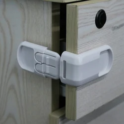 1Pc Baby Safety Drawer Lock Anti-Pinching Hand Cabinet Drawer Locks Plastic White Safety Buckle for Children Kids Protection
