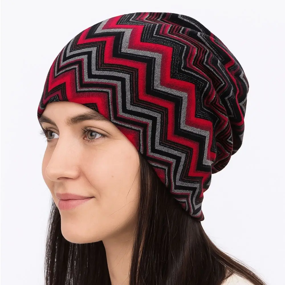 Contrasting Colors Pullover Hat Plaid Print Multifunctional Turban Hats Scarf Pullover Hat Casual Hedging Cap Autumn and Winter