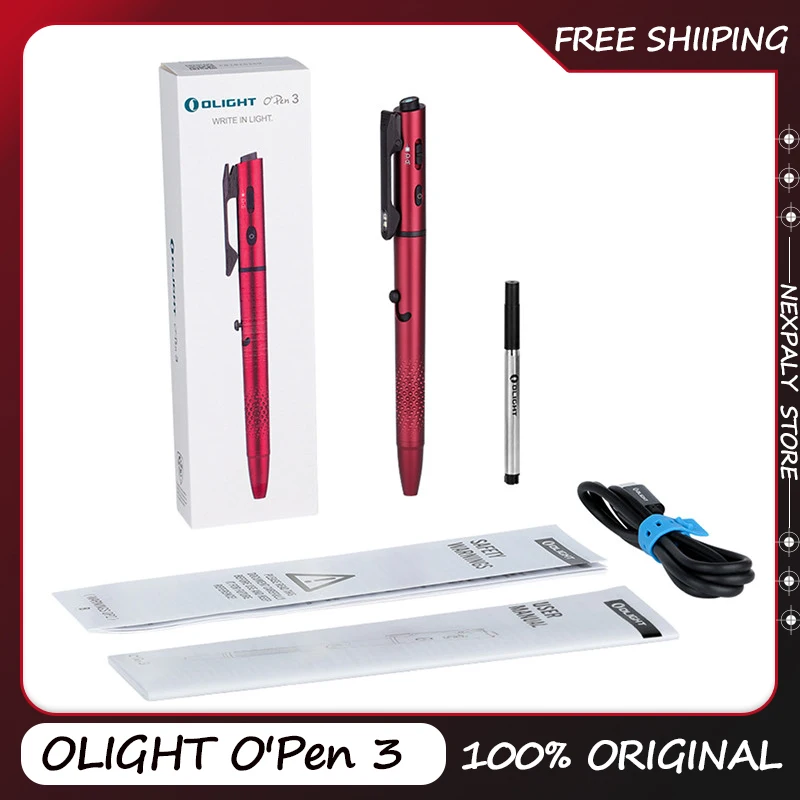 

OLIGHT O'Pen 3 EDC Pen Flashlight 5-in-1,120 Lumens with White Light/red Light/green Laser Multifunctional,Rechargeable USB-C