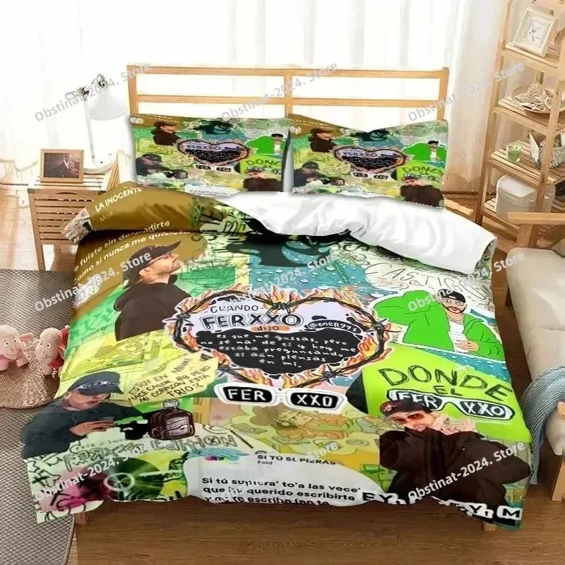 패션 페르크소 페이드 래퍼 침구 세트 프린트 베드 세트 베개 커버 포함 침대 이불 커버 부드러운 싱글 더블 퀸 슈퍼 킹 사이즈