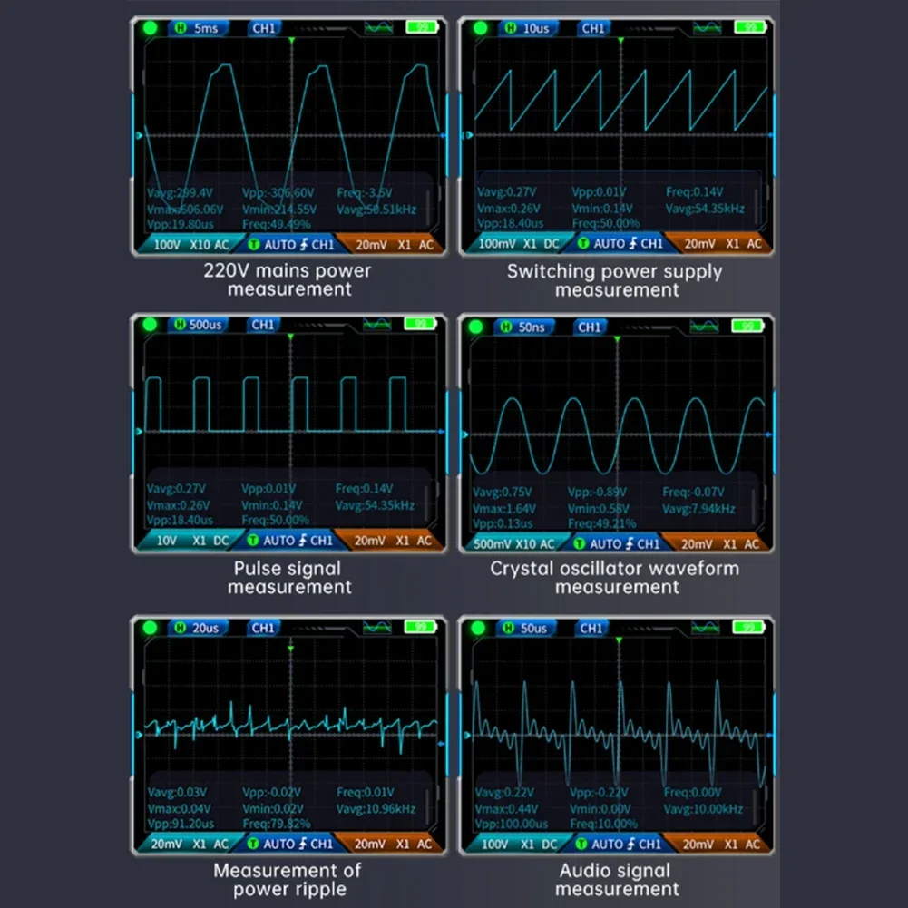 1pc 2C23T Handheld 3 In 1 Digital Oscilloscope Multimeter Two-Channel Signal Generator With 2.8 Inch Full-view Color Display