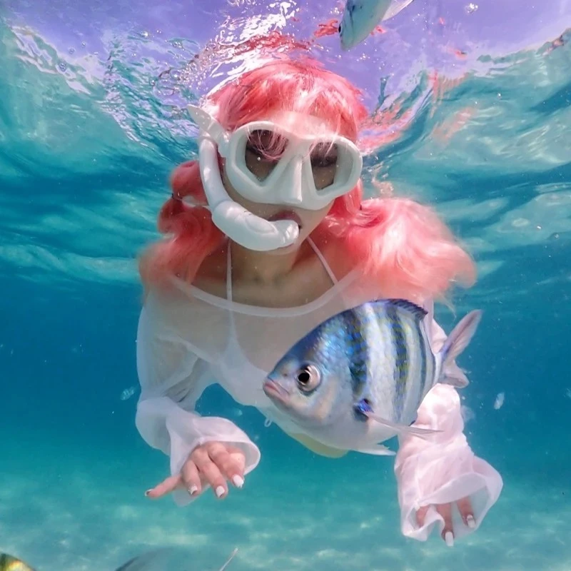 

Low Volume Lightweight Adult Freediving Mask Frameless Clear Anti Fog Diving Mask GO-PRO Camera Mount Snorkel Mask Set