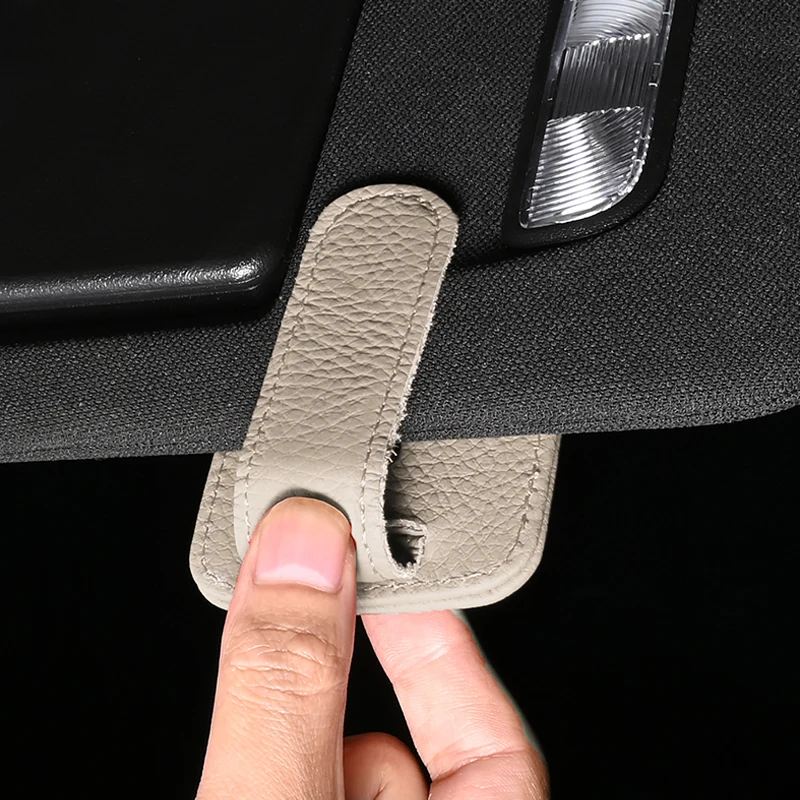 Car Emblems Sunglasses Clip Holder Magnetic Leather Car Sunshade For Tesla Model 3 Model S X Model Y Roadster SpaceX Accessories