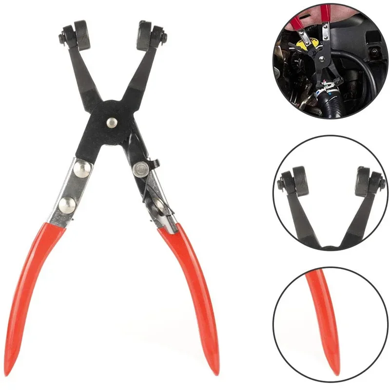 Alicates de abrazadera de manguera portátiles para coche, herramienta de extracción de tubería de agua para refrigerante de combustible, Clips de tubería, mango más grueso, herramientas de extracción automática