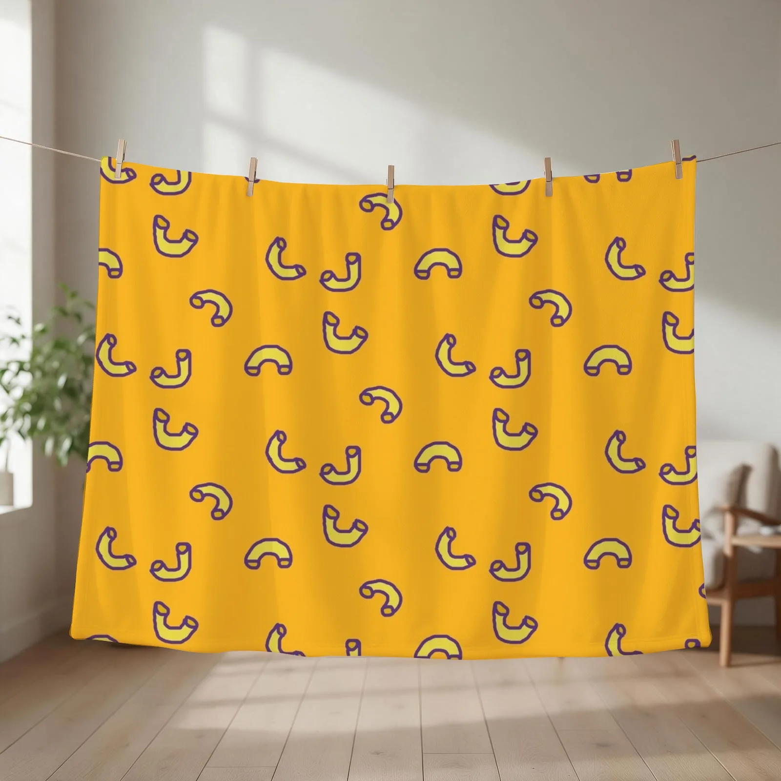 Mac N Cheese Pattern Throw Blanket Bed covers Luxury Thicken Soft Plaid Flannel Blankets