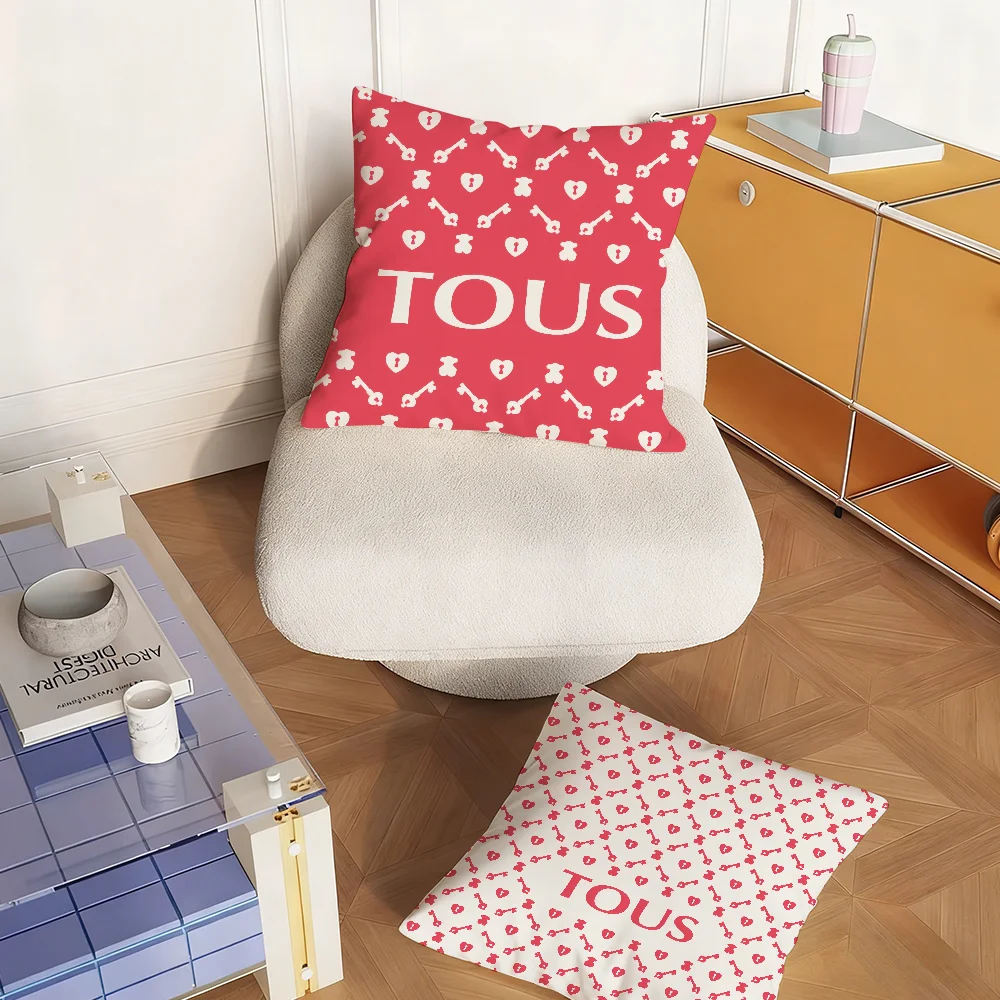 Fashion Cute Pillow Case Bedroom Sofa Living Room Backrest Decoration Square T-Tous-S-Bear Cushion Nap Time