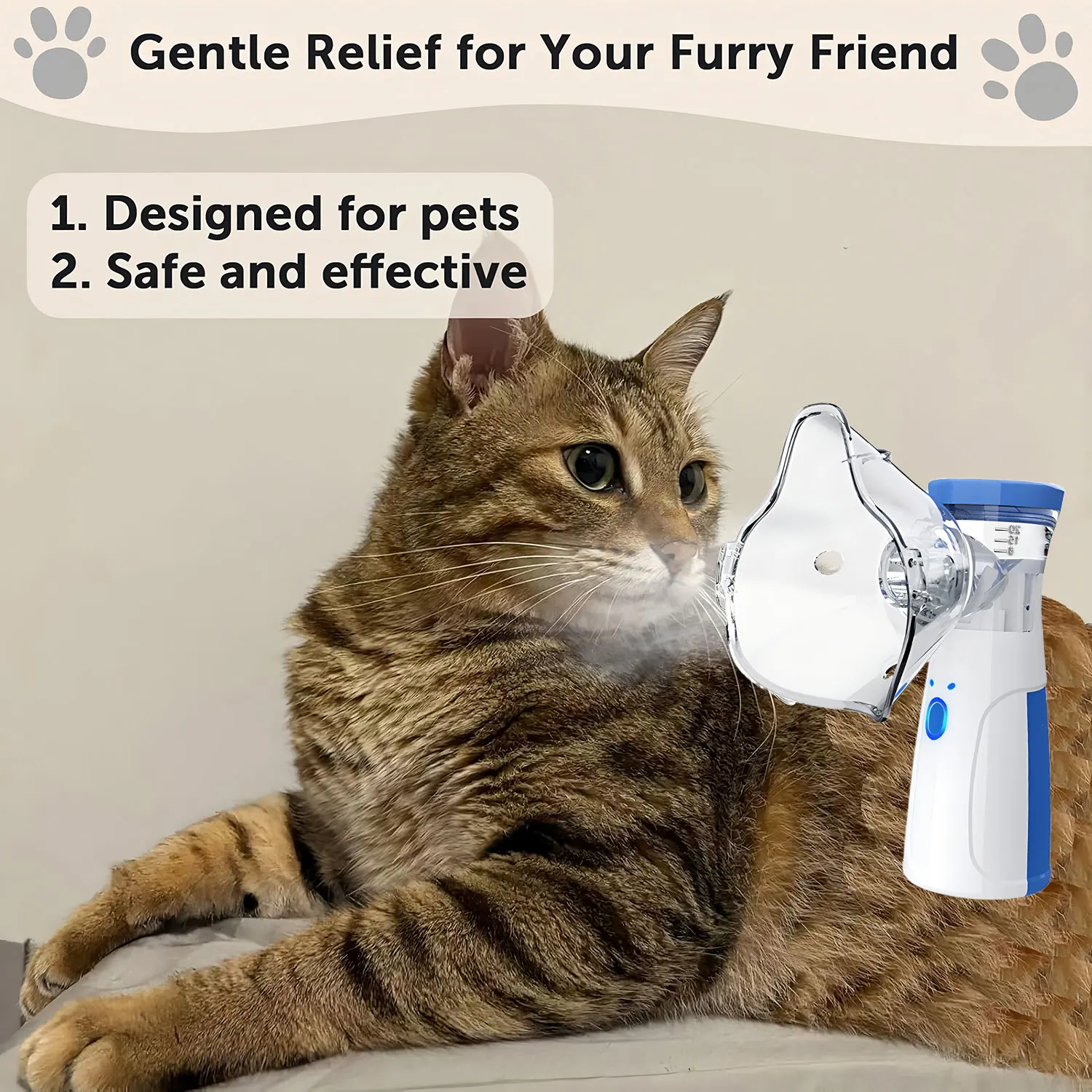 Easy-to-Use Pet Nebulizer Inhaler, Veterinary Respiratory Relief Device for Cat & Dog Asthma Treatment,Pet Breathing Equipment