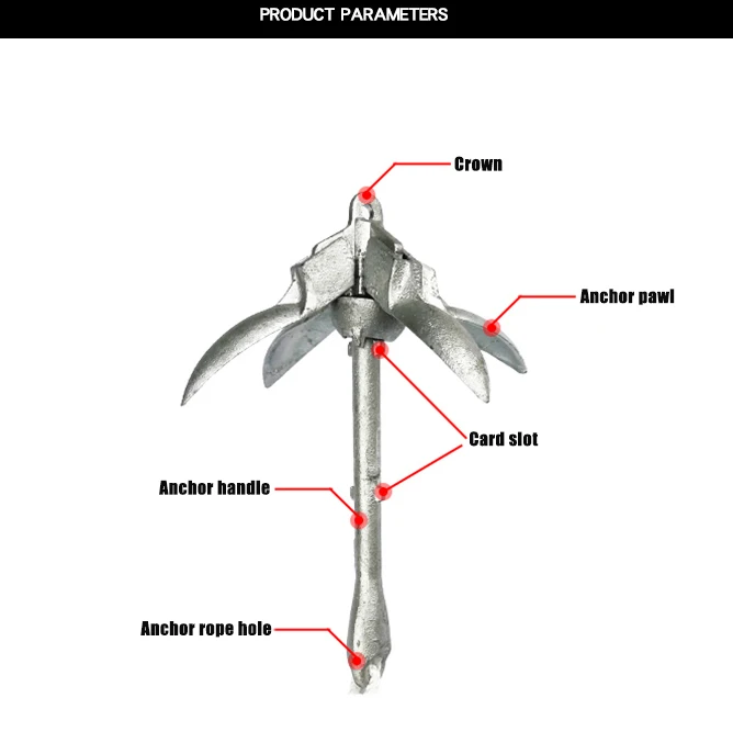 Universal Carbon Steel Boat Anchor Inflatable Boat Fishing Boat Canoe Stormboat Fishing Boat Special Folding Iron Hook Anchor