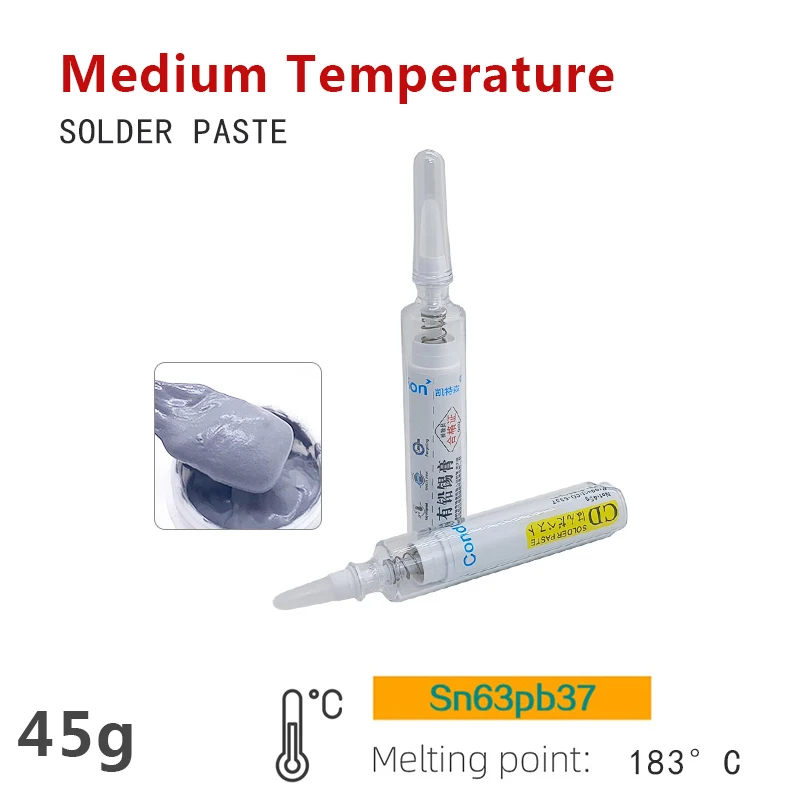Medium Temperature Solder Paste 183°C Flux Soldering Cream For IC PCB CPU LED BGA SMT Reballing Rework Solder Paste Tin Cream