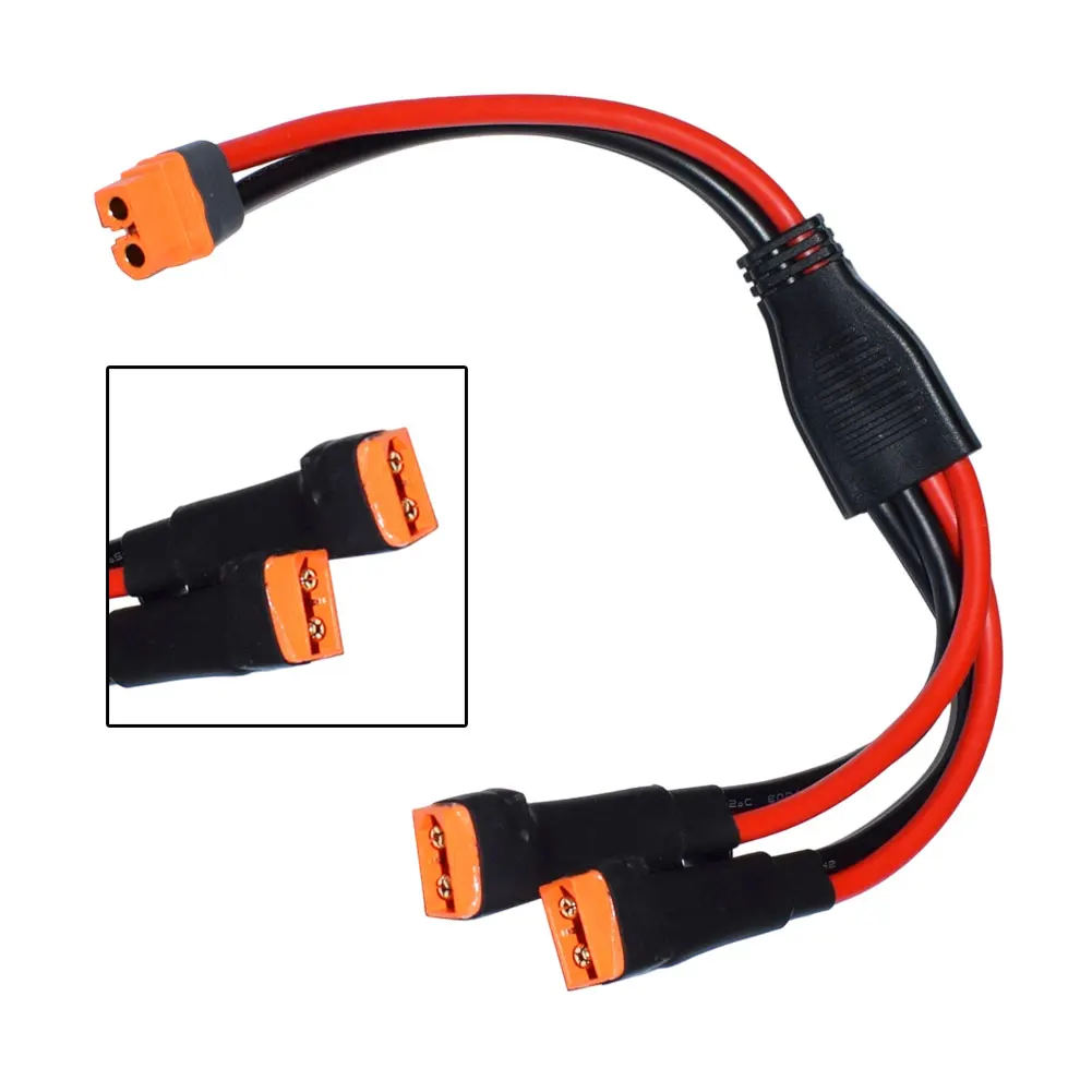 

1 Pcs Car For XT60 Y Splitter Cable – 1 Female To 2 Male Y Splitter Cable Solar Panel 2-in-1 Power Cord Car Accessories