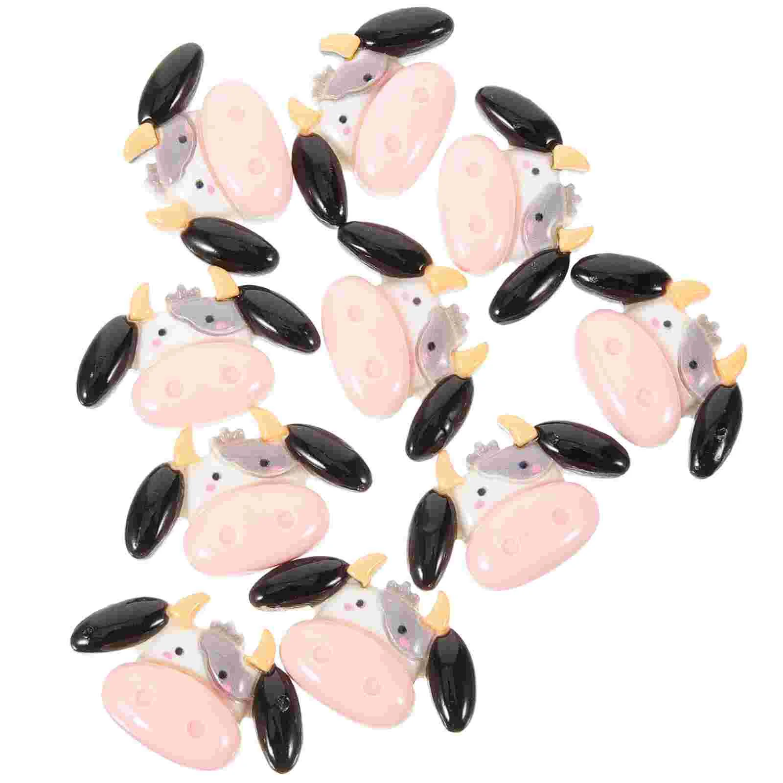 Cute Animal Pendant Cow Resin Accessories DIY Adornments Round Noodles Charms Craft Props