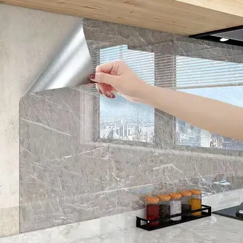 5m/3m New 80cm Wide Marble Vinyl Self Adhesive Wallpaper Decorative Film Contact Paper Wall Stickers for Kitchen Home Decor