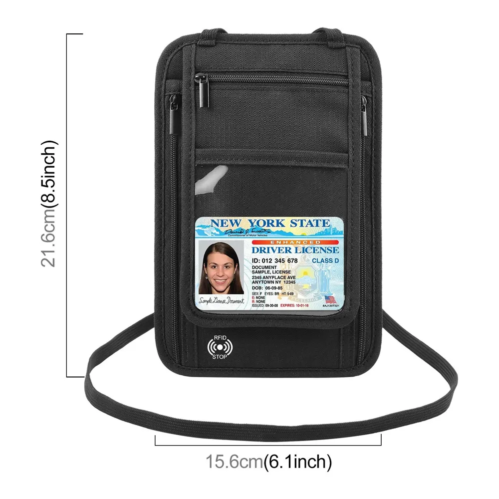 Waterproof Travel Passport Holder Bags Anti-theft Document Storage Bags RFID ID Credit Card Organizer Neck Cell phone Pouch