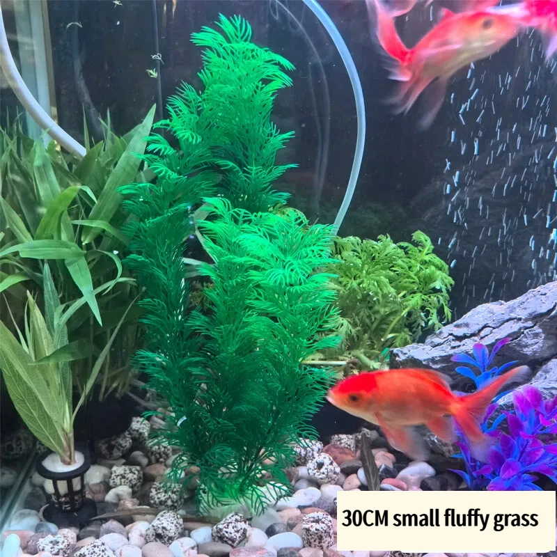 30cm Small Velvet Grass Aquarium Simulation Plant Artificial Water Weeds Ornament Fish Tank Grass Decoration Accessories 1Pc