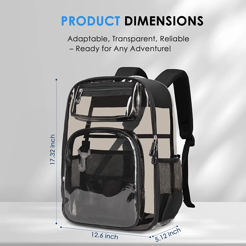 Waterproof Clear Backpack Transparent PVC Beach Cell Phone bag for Travel School Fashion Plastic Bag Large Capacity