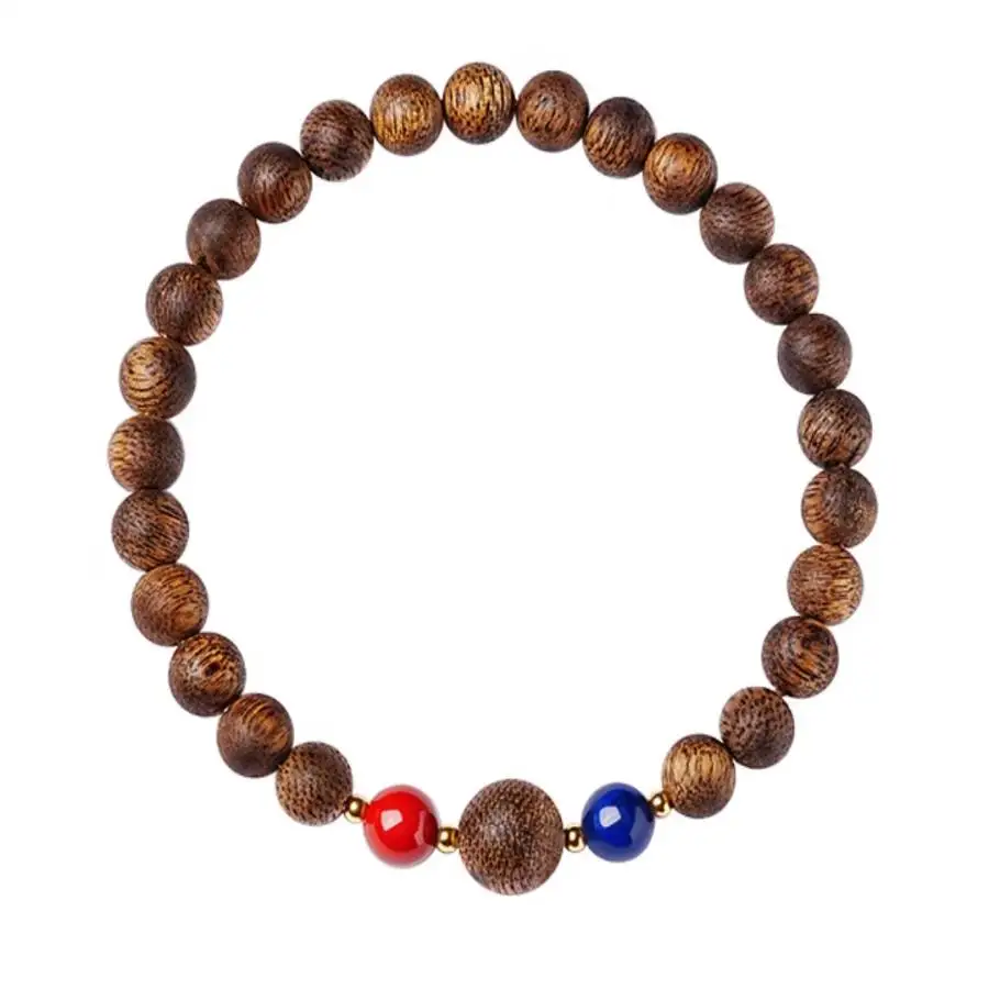 Handmade eaglewood beads bracelet,lapis lazuli men's cuff button bracelet,Ramadan prayer bead,women's meditation,holiday gif view 3