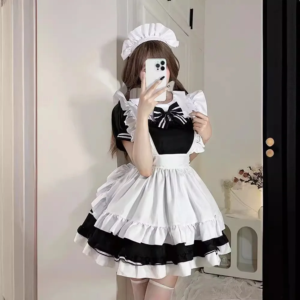 Original Japanese Style Maid Suit Black White Little Devil Lolita Soft Girl Uniform Small Kitchen Maid Role-playing Cosplay C...