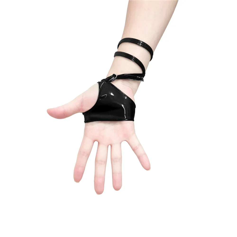 Sexy Women Stain Smooth Half Gloves Oil Glossy Shiny Elastic Glove Cosplay Maid Dance Gloves Stage Wear Plus Size