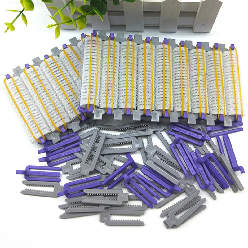 Small Size 24Pcs/Set Salon Nylon Hook & Loop Hair Rollers Set Hair Root Perm Rods Bars Curlers with Clips & Rubber Bands