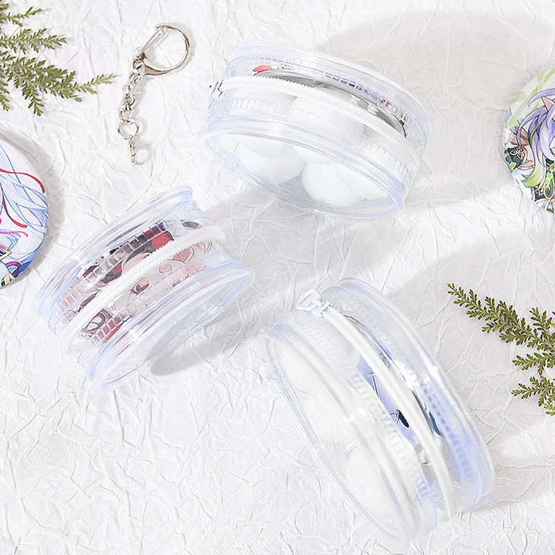 

10 шт., 58/65/75 мм, защитный чехол для значка аниме, прозрачная сумка для хранения из ПВХ, круглые водонепроницаемые значки, защитный чехол для дисплея