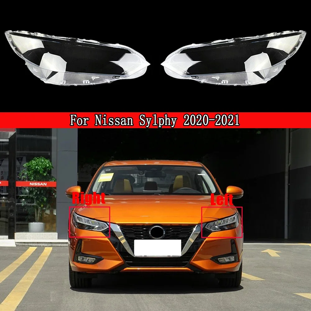

For Nissan Sylphy 2019 2020 2021 Transparent Headlight Cover Headlamp Shell Clear Lens Plexiglass Replace Original Lampshade