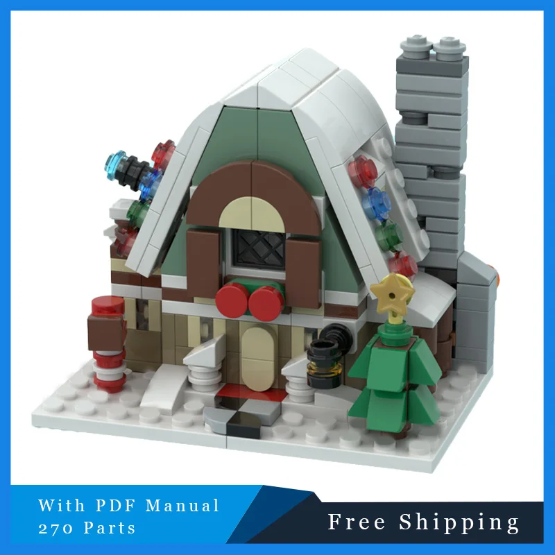 270 パーツ冬エンターテイメントハウスモジュラークリエイティブ MOC ビルディングブロックモデル子供パズル DIY 組立おもちゃクリスマスギフト