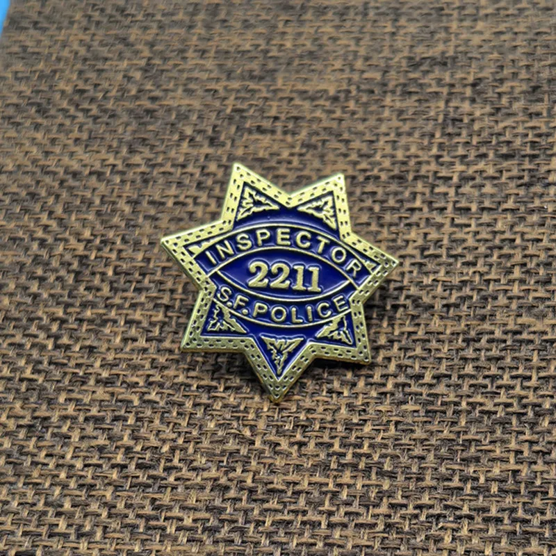 Magic Movie 2211 Enamel Pin Inspector SF Police Metal Badge Brooch Fans Gift Jewelry