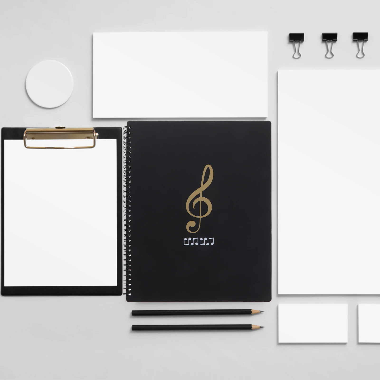 

Binder Song File Clef Paper Storage A4 Organizer Positive and Negative