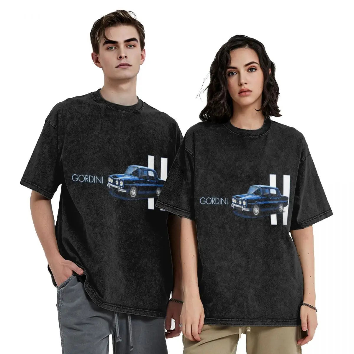 

Car R8 Gordini Premium Hip Hop Short Sleeve T-Shirts Washed Tops Tees Streetwear T Shirt Vintage for Men Women