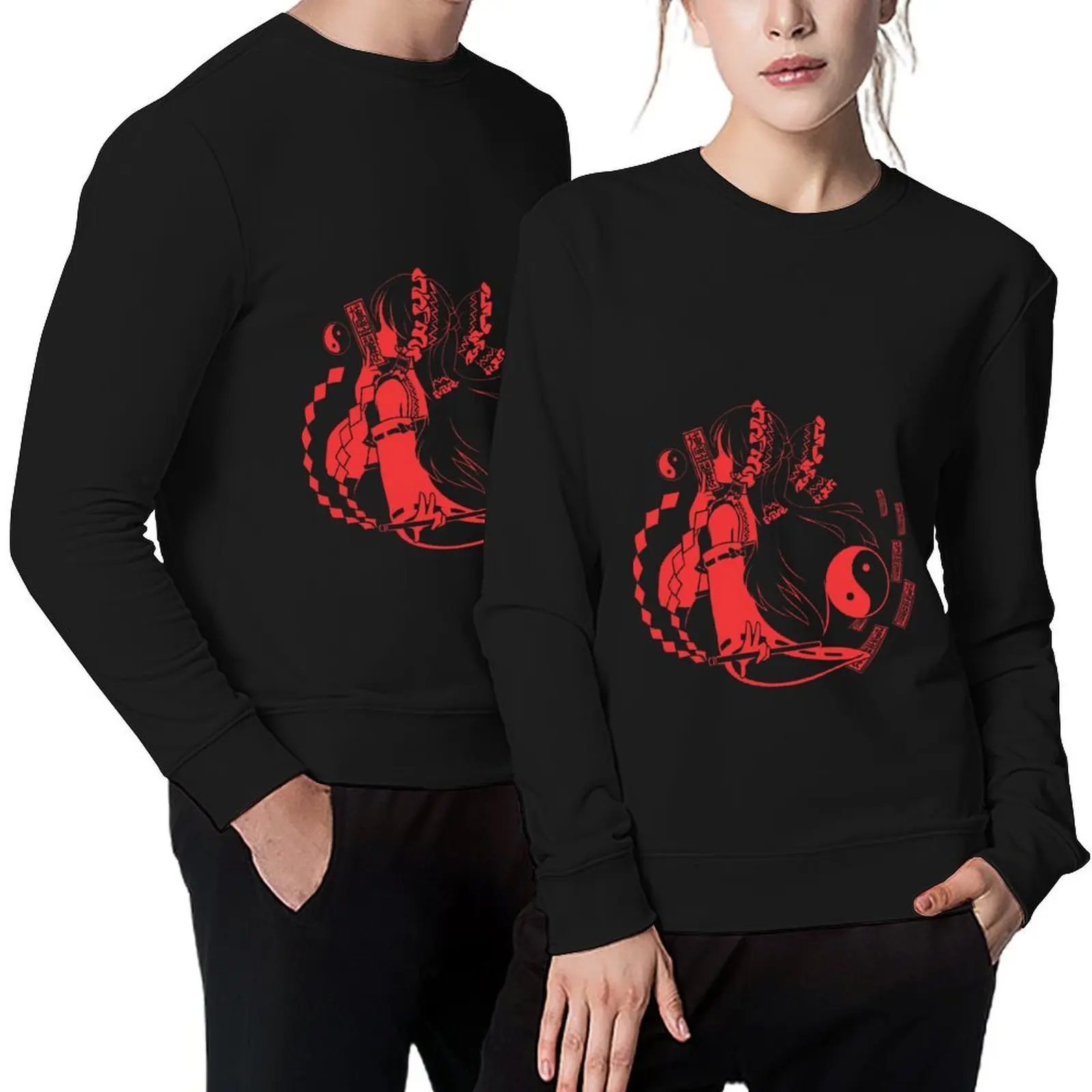 

Touhou Project Character Silhouette - Reimu Hakurei Pullover men wear men's coat tracksuits oversize sweatshirt