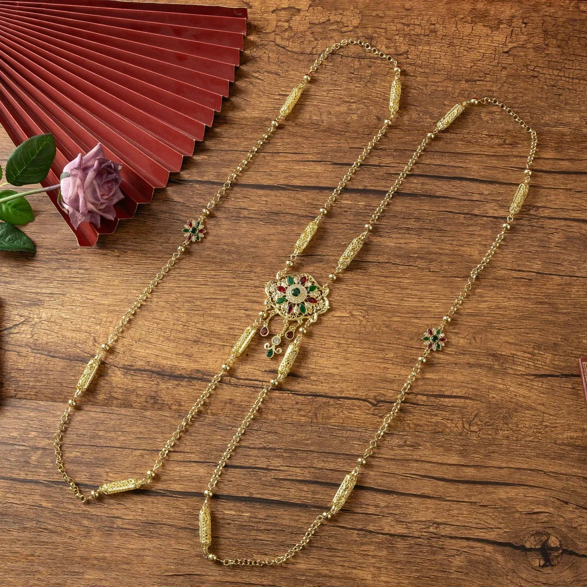 

Bridal Body Jewelry Handmade Metal Gold Plated Court Style Carved Women's Wedding Dress Houlder