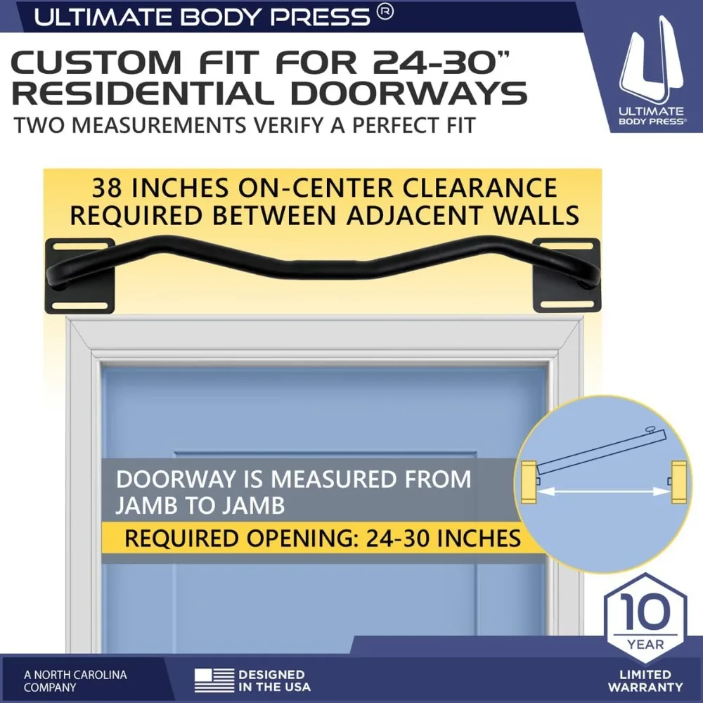 قضيب سحب للمدخل المثبت على الحائط لصالة الألعاب الرياضية المنزلية، أوضاع قبضة قابلة للتعديل، سهلة التركيب #3