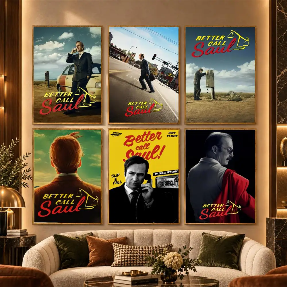 B-Better Call Saul Poster Stickers Painting Mural HD Wall Decals for Bedroom Living Room Home Self-Adhesive Decor Gift
