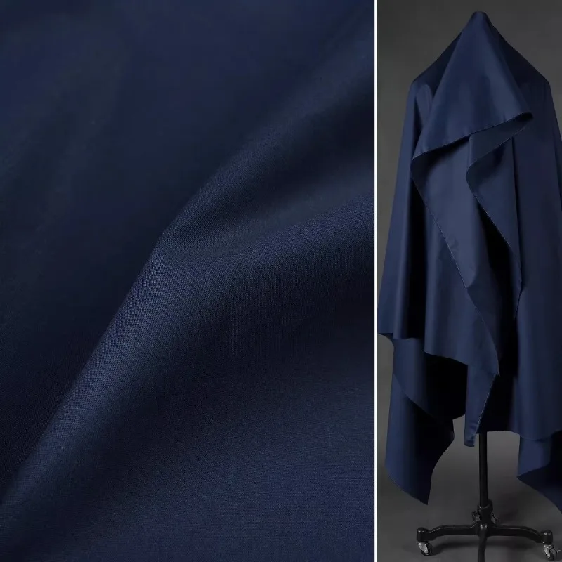 

100%Cotton Poplin Fabric Dark Blue Men Women Shirt Hanfu Dress Designer Apparel Wrinkle Free Breathable Handmade DIY Material