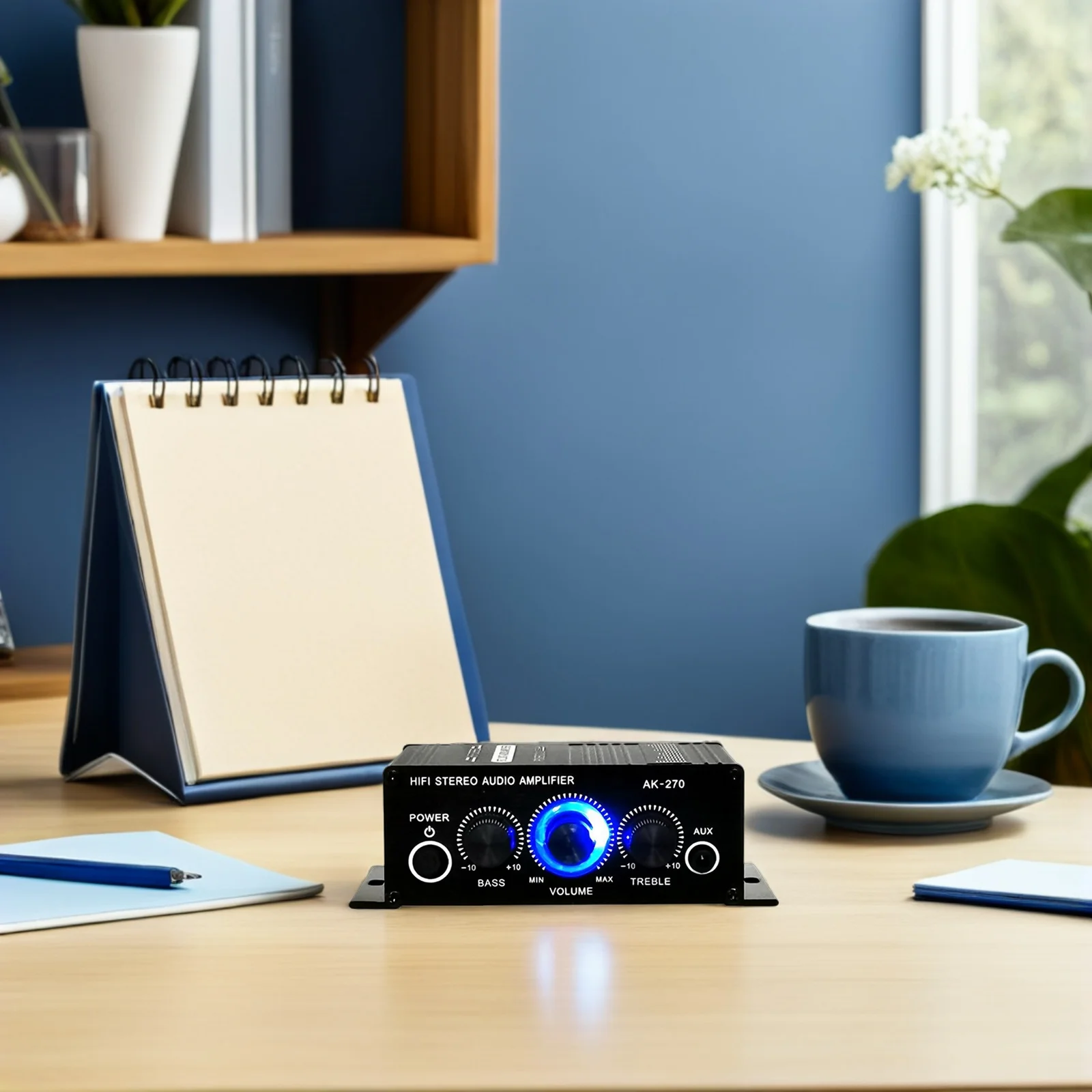 

AK270 2 Channel Mini Audio Amplifier Digital Stereo Sound Adapter for Passive Speakers with Enhanced Bass Treble 12V Reliable