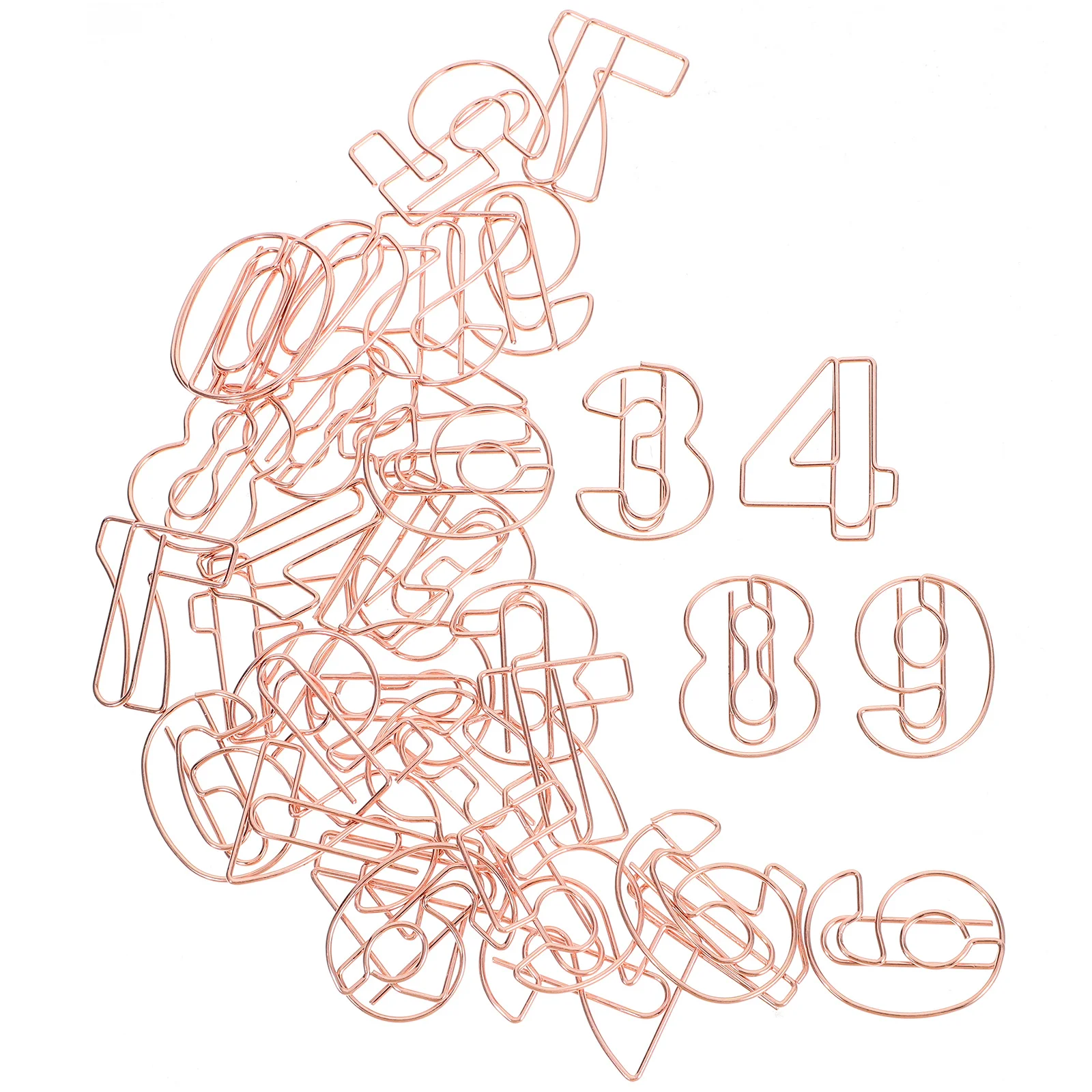 

30Pcs Number Shaped Paper Clips Metal Plating Office Supplies Document File Clamps for Notebook Calendar Scrapbooking Book