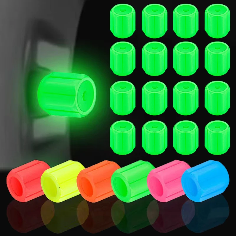 New Arrivals Luminous Tire Valve Caps Car Wheel Hub Glowing Dust-proof Decorative Tyre Rim Stem Covers Auto Exterior Accesorios