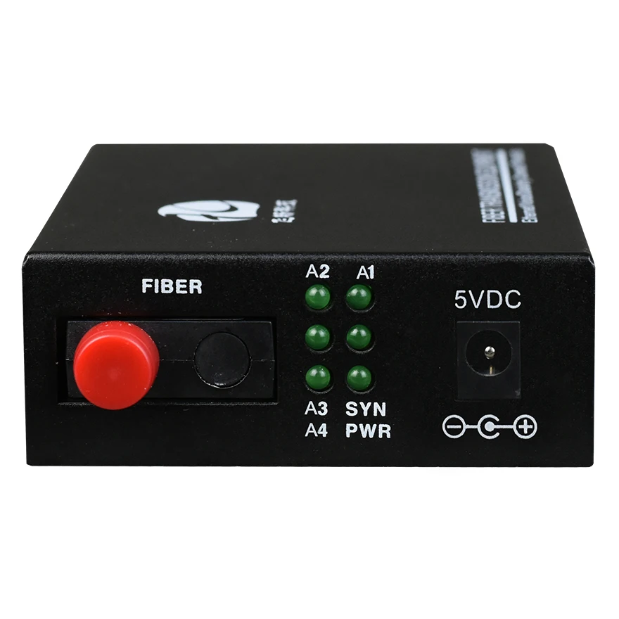 1-4 Channel RCA Broadcast Audio Fiber Optic Multiplexer 4 uni or 2 bidi audio to fiber extender