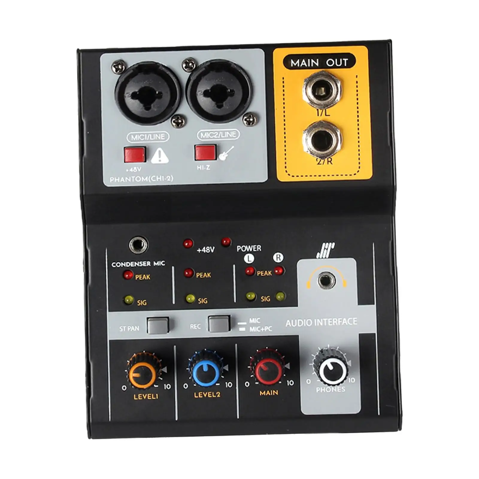 Mini mezclador de Audio profesional con tarjeta de sonido, mezclador Digital portátil de fácil conexión para grabación en vivo ESTÉREO