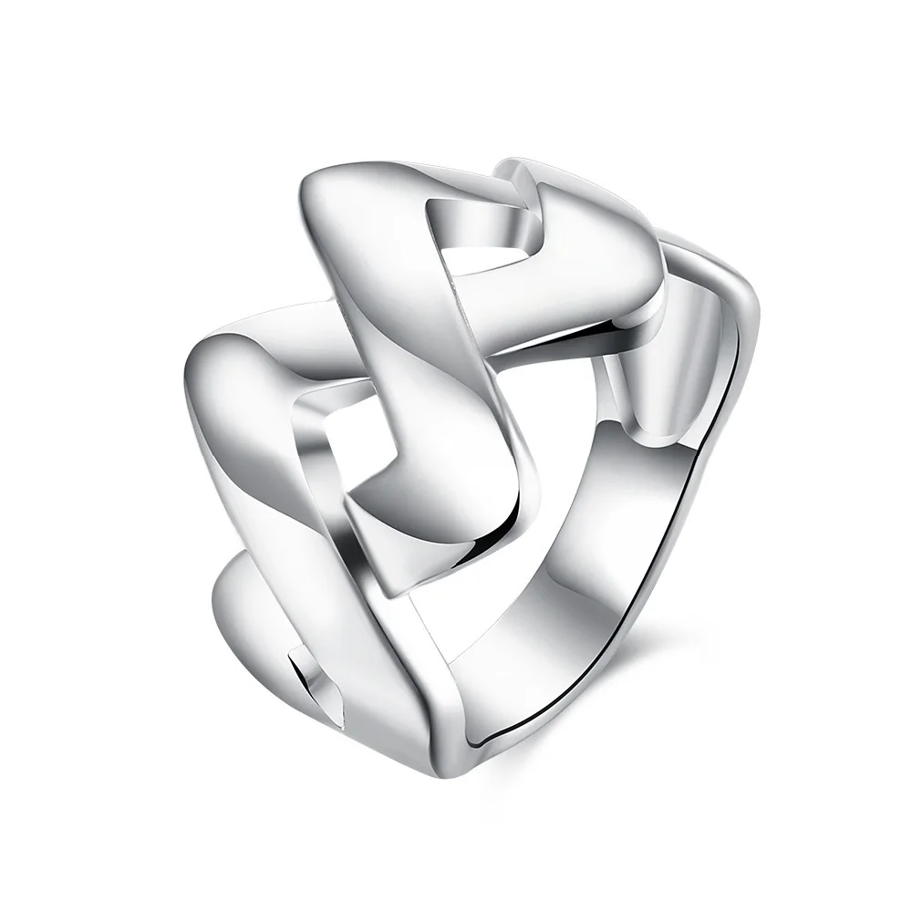 

New 925 Sterling Silver 7-10# Double W Ring For Women Fashion Charm Engagement Gift Jewelry Accessories