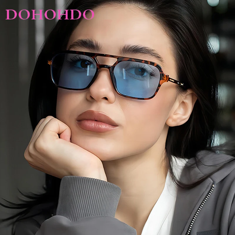 

Retro Double Bridges Square Hollow Out Pilot Sunglasses Women Luxury Fashion Designer Outdoors Driving Sunglasses Unisex UV400