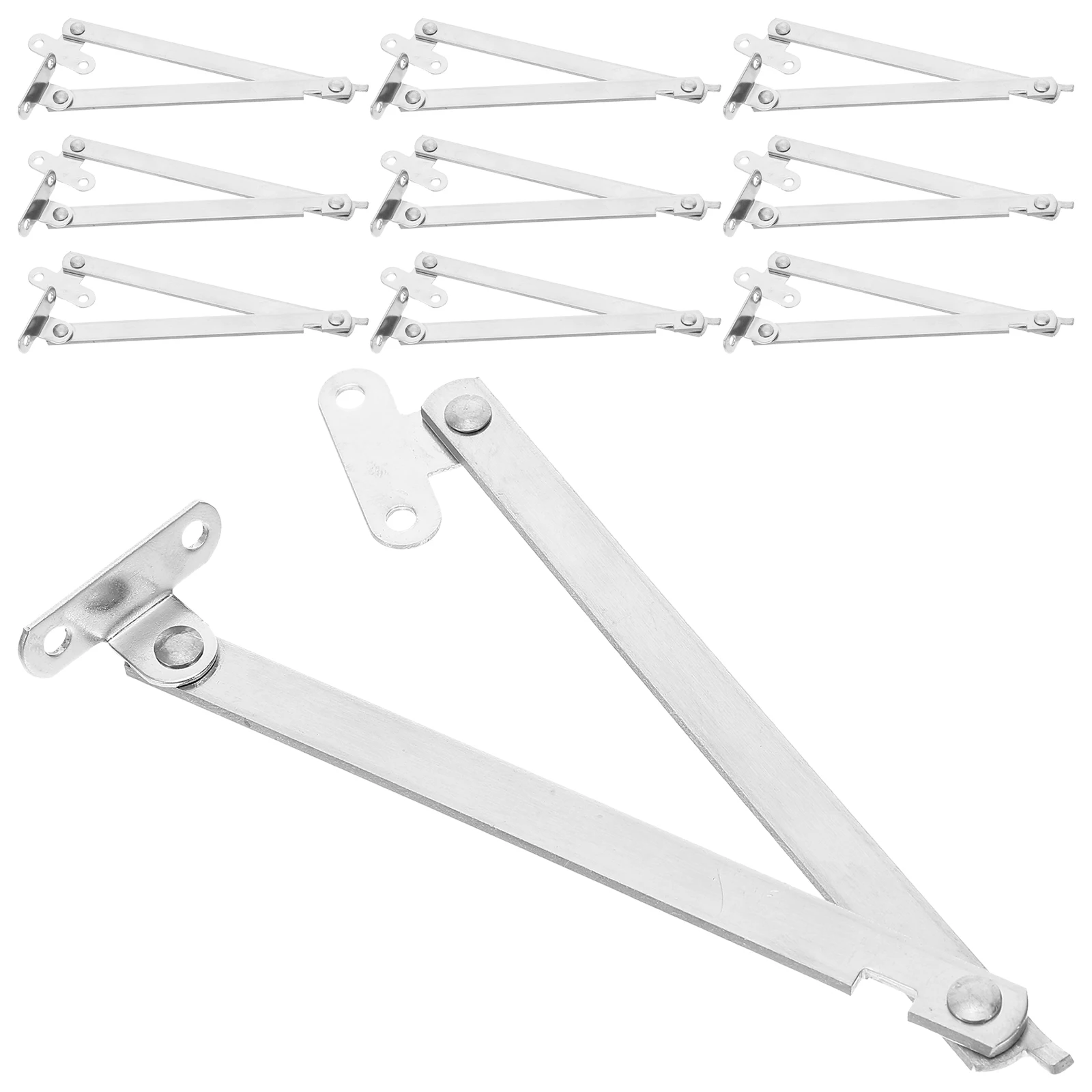 

10pcs Lid Support Hinges Heavy Duty Foldable Stainless Steel Cabinet Lid Stay Bracket For Chest Box Cupboard Furniture