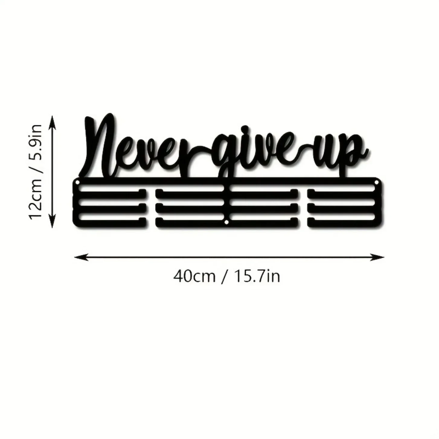 Metal Motivational Medal Holder, Sports Medal Display Stand, Wall Mounted Ribbon Display Rack for Multiple Medals, Hanger