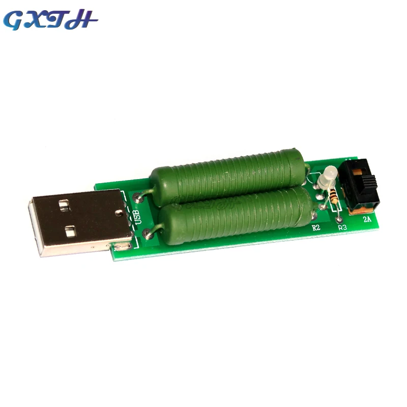 5 قطعة المقاوم الشيخوخة USB تفريغ صغير تحميل المقاوم 2A/1A مع التبديل USB تهمة كشف الحالي تحميل أداة اختبار
