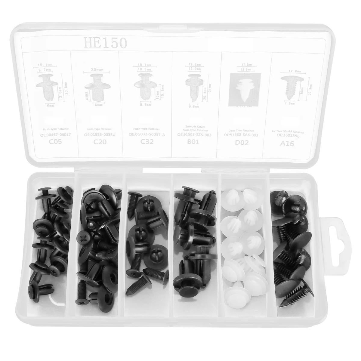 50 PCS/Set Moulding Retainer Clip Car Mudguard Rivet Push Pin Fastener Decor Bumper Panel