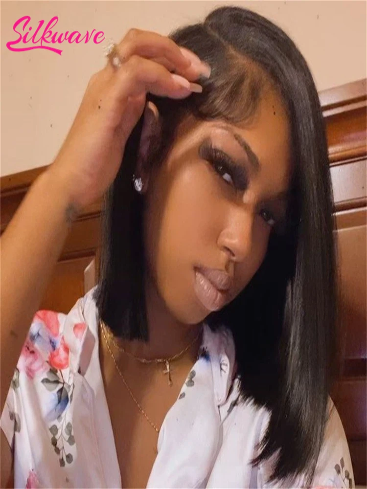 

Silkwave 13x4 Lace Front Straight Bob Wig Human Hair Bob Wig 4x4 Hd Прозрачные кружевные фронтальные парики Короткие парики из волос Bob для женщин