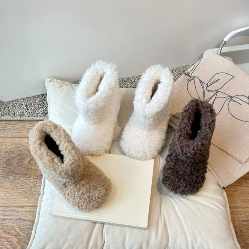 

Fashion Girls Shoes 2025 Winter New Kids Snow Boots Comfort Anti Slip Girls' Ankle Boots Simple Versatile Child Cotton Shoes